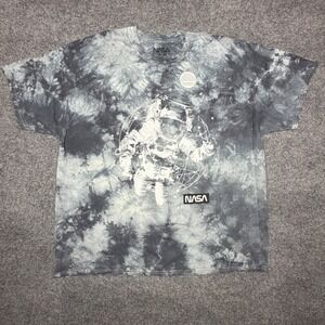 NASA Astronaut Graphic‎ Tie Dye T-Shirt Mens XL Grey White Space Tee NEW